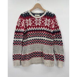 Vintage A&F Womens Large Nordic Fair Isle Knit Sweater Apres Ski Y2K Retro 90s